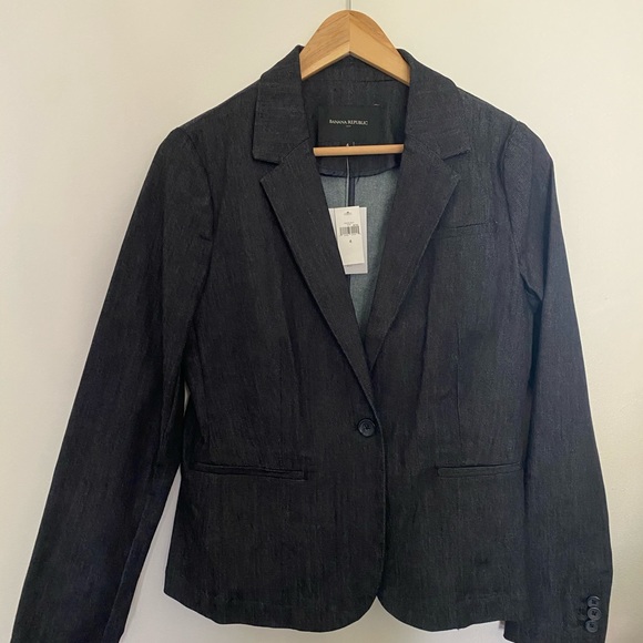Banana Republic blue Jean blazer, size 4 - Picture 5 of 5